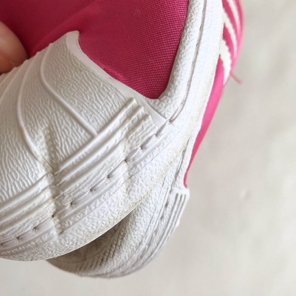 Adidas superstar pink 360 slip on sneakers GUC - crease toe cap size 2 youth - Picture 6 of 9